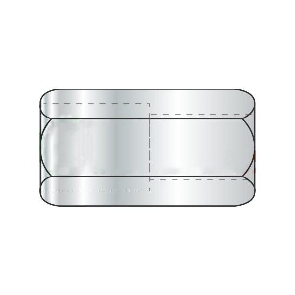 Newport Fasteners Coupling Nut Reducer, 3/4"-10 and 5/8"-11, Steel, Grade A, Zinc Plated, 1-1/2 in Lg, 1 in Hex Wd NB303501P-10 - main